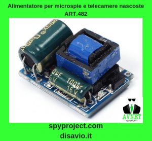 alimentatore microspie telecamere nascoste