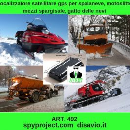 Localizzatore satellitare gps per spalaneve, motoslitte, mezzi spargisale, gatto delle nevi
